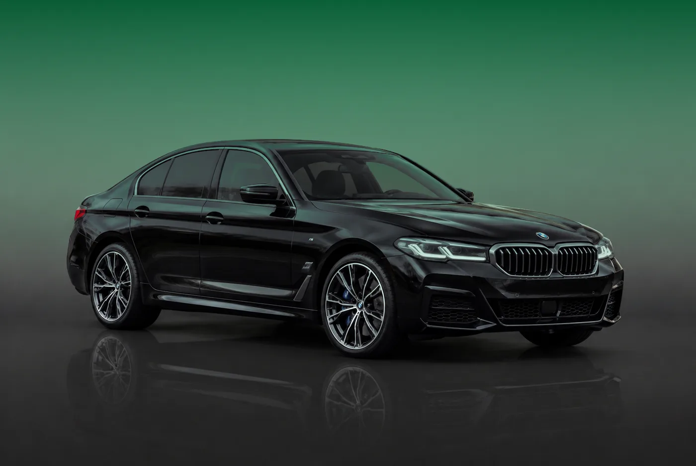 Black BMW 5 Series business sedan